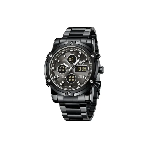 OLEVS Кварцевый механизм Мужские часы серии Play The Cool 48 мм Черные