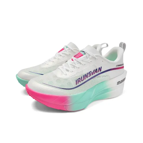 IRUNSVAN Низкий топ беговые кроссовки унисекс цвета несовпадающие красный и зеленый