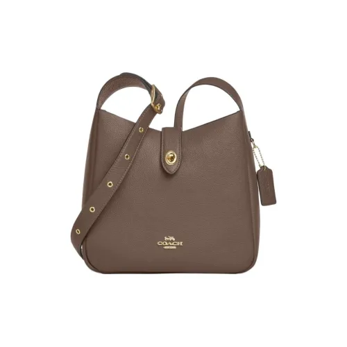 COACH Hadley Песочный Кожа Одно Плечо Сумка Сумка через плечо Женская Темно-умбровая