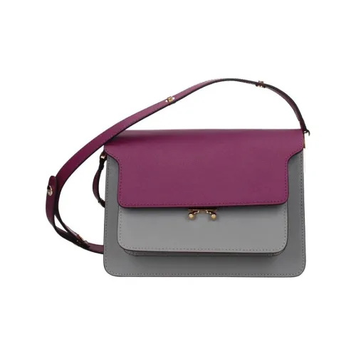 MARNI Основная часть кожа через плечо сумка среднего размера женская серый и фиолетовый