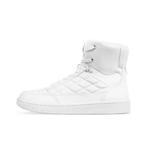 SOULSFENG Slip-resistant Abrasion-resistant High Top Skateboard Shoes Men's White SOULSFENG Противоскользящие Износостойкие Высокие Кроссовки для Скейтбординга Мужские Белые