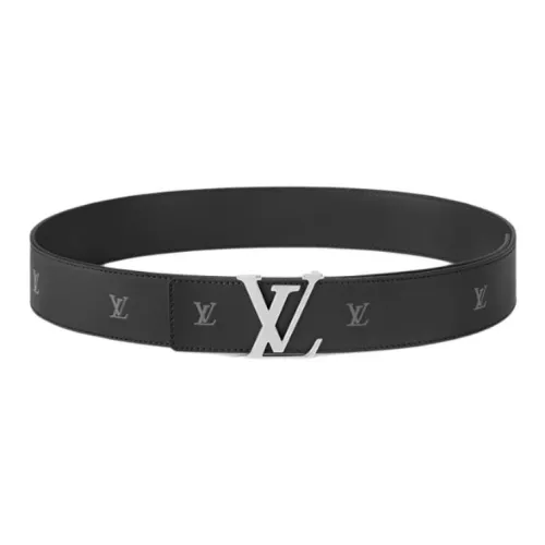 LOUIS VUITTON Кожаные ремни Мужской Черный Ширина 4CM