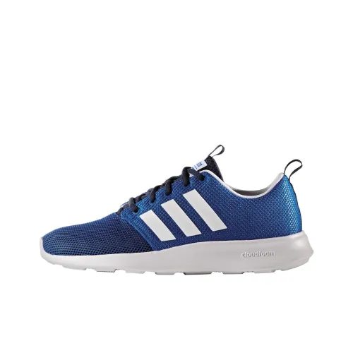 Adidas Cloudfoam Slip-resistant Abrasion-resistant Low Top Casual Shoes Men's Blue Adidas Cloudfoam Противоскользящий Устойчивый к истиранию Низкий Топ Повседневная Обувь Мужская Синяя