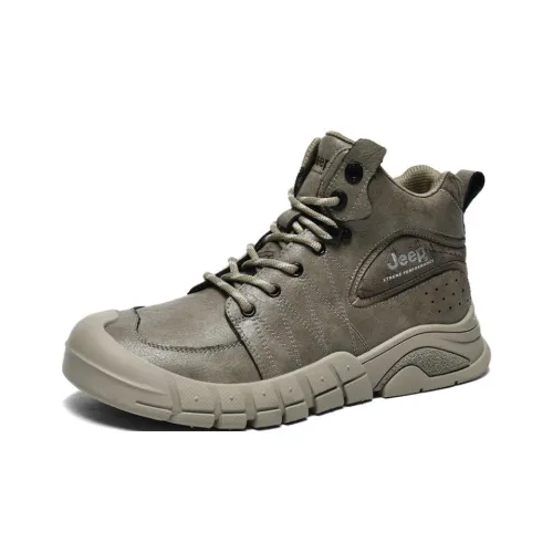 JEEP Амортизация Износостойкие Высокие Кеды Походная обувь Мужская Темно-серый