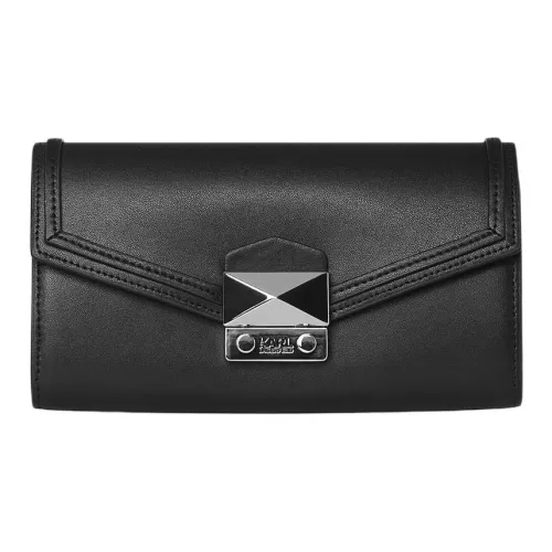 KARL LAGERFELD Коровья кожа Конверт Сумка Клатч Кошелек Средний Женский Черный
