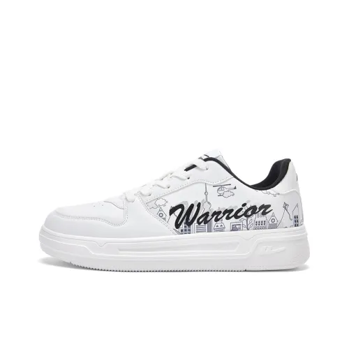 Warrior Легкий Износостойкий И Не-Слип Низкий Топ Кроссовки для скейтбординга Мужские Белый Черный