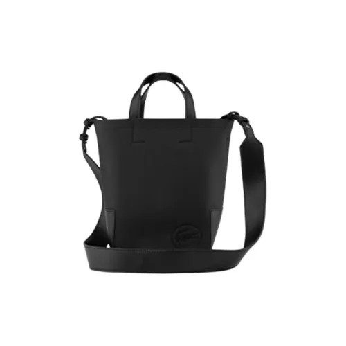LACOSTE PVC Ведрообразная Сумка Сумка через плечо Сумка среднего размера Женская Черная