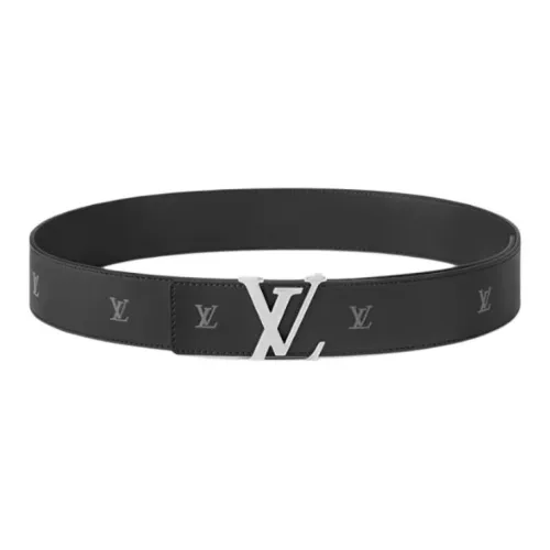 LOUIS VUITTON Кожаные ремни Мужской Черный Ширина 4CM