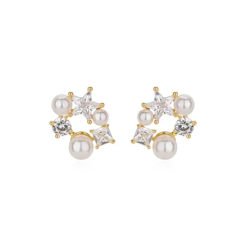 QLADY Серьги-гвоздики из стерлингового серебра 925 пробы женские