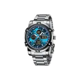 Стальной браслет, натуральный, синий.