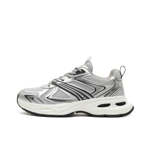 JEEP SPIRIT Амортизация Дышащий Легкий Низкий Топ Беговые кроссовки Унисекс Серебряный