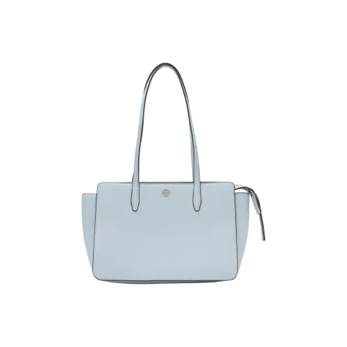 TORY BURCH Robinson Litchi Grain Leather Tote Bag Shopping Bag Handbag Shoulder Bag Women's Dusty Blue