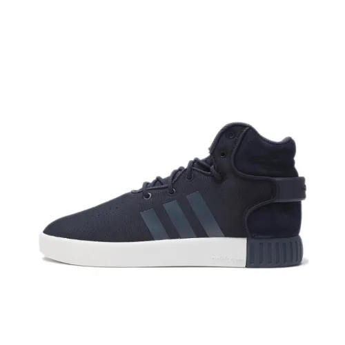 Adidas Originals Tubular Invader Slip-Resistant Abrasion-Resistant High Top Skateboard Shoes Unisex Blue Adidas Originals Tubular Invader Slip-Resistant Abrasion-Resistant Высокие Кроссовки для Скейтбординга Унисекс Синие