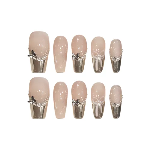 XIAMEIYU Домен "Горячая девушка" Французская бабочка Горячая девушка Стиль Ручная работа Nail Art Фальшивая ногтевая пластина Средний ЛАДДЕР 23 мм