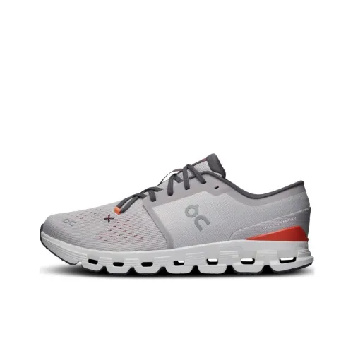 On Cloud X4 Slip-Resistant Abrasion-Resistant Low-Top Training Shoes Men's Silver Red