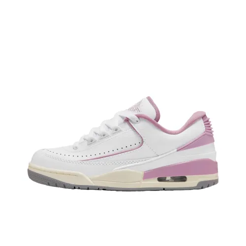 Jordan Air Джордан 2 Нижняя юбка Устойчивая к истиранию MID Топ Винтажные баскетбольные кроссовки Унисекс Белый фиолетовый