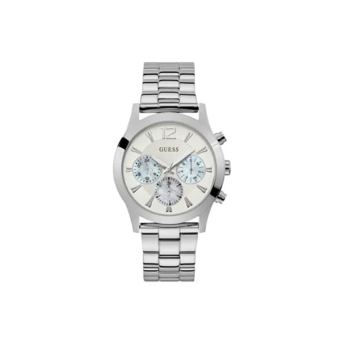 GUESS Women's Watch Кварцевый механизм Стальной ремешок 42 мм Белый циферблат