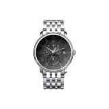 Серебряный Hands Теплый Черный Циферблат Стальной Браслет, Кожаная Коробка