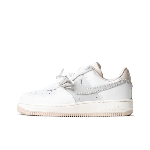 Nike Air FORCE 1 Slip-on Устойчивый к истиранию Низкий Топ Скейтбординг Кроссовки Женские Бежево-розовые