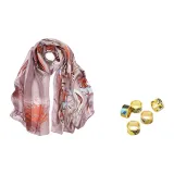 Розовая подарочная коробка набор (случайный шелковый шарф с заколкой внизу)