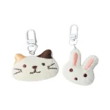 Белый кролик подвеска + трехцветный дизайн кошка подвеска