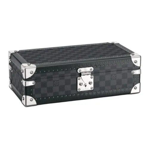 LOUIS VUITTON Холст Часы с ремешком Хранение Коробка Мужской Синий Черный