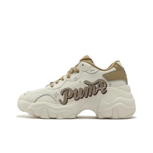 PUMA Pulsar Wedge Low Топ Толстоподошвенные кроссовки Женские Белые Коричневые