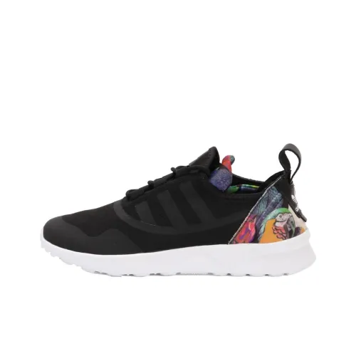 Adidas Originals ZX Flu Slip-Resistant Abrasion-Resistant Low Top Повседневная Обувь Женская Черная