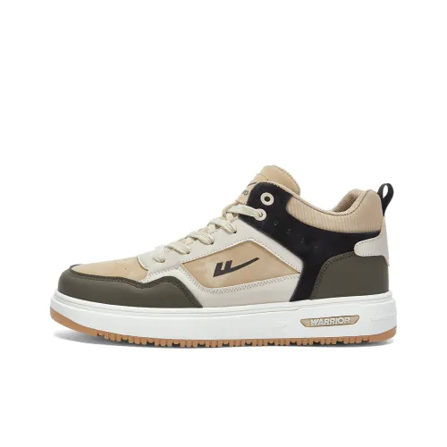 Warrior Slip-resistant Abrasion-resistant High Top Skateboard Shoes Men's Khaki Green Black Warrior Противоскользящие Износостойкие Высокие Кроссовки для Скейтбординга Мужские Хаки Зеленый Черный