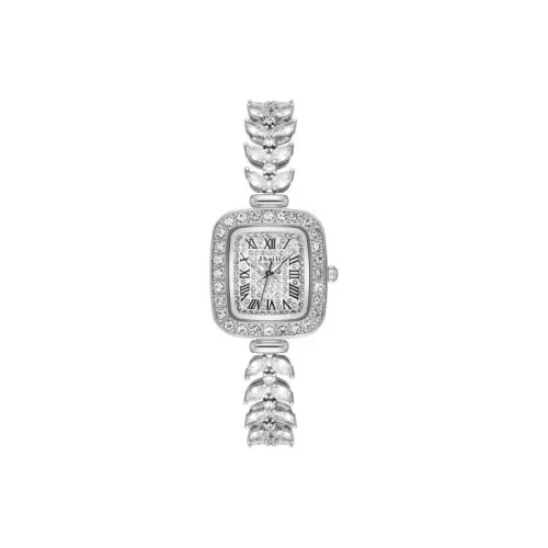 Jbaili Кварцевый механизм ремешок из нержавеющей стали женские часы белый циферблат