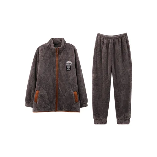 ROUKEER Пижамный комплект Мужской Темно-серый