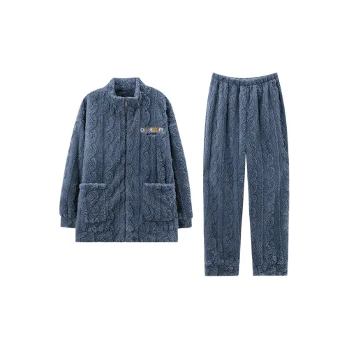 ROUKEER Пижамный комплект мужской павлин-синий