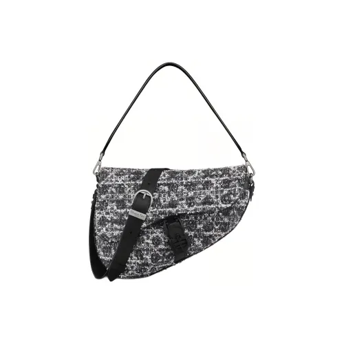 DIOR Седло Твид Седло Сумка Сумки через плечо Сумка на плечо Мужская Морской синий