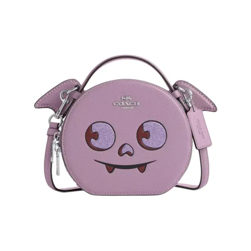 COACH Canteen Крестообразная текстура кожа Сумка через плечо Сумка через плечо Женская Фиолетовая