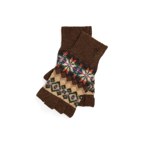 Polo Ralph Lauren Шерсть Нейлон Акрил Полиэстер Трикотаж Перчатки Мужские Коричневые