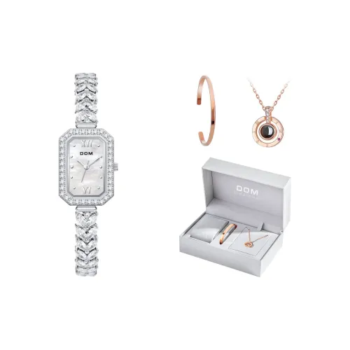 DOM Mermaid Series Кварцевый механизм Металлический ремешок Часы для женщин Жемчужная раковина Циферблат