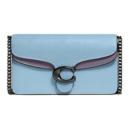 COACH Tabby Полированная галечная кожа Сумка через плечо Маленькая Женская Синяя