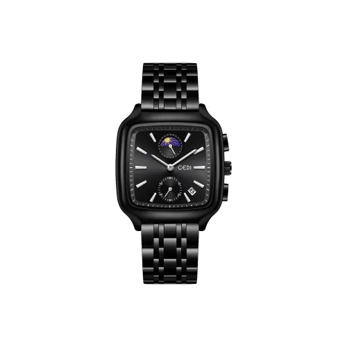 GEDI Кварцевый механизм Часы Женские Черный циферблат