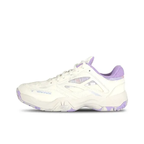 Victor Slip Resistant Abrasion Resistant Дышащий Низкий Топ Бадминтон Обувь для Женщин Белый Фиолетовый