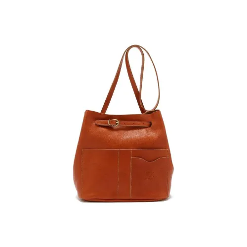 Il Bisonte Сумка из коровьей кожи ведрообразной формы сумка через плечо женская оранжевая коричневая