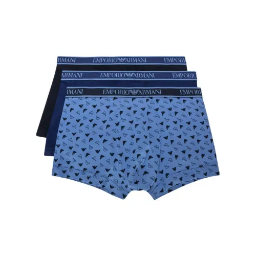 EMPORIO ARMANI FW24 Трусики-бикини Мужские 3 упаковки Темно-синий + Синий + Черный