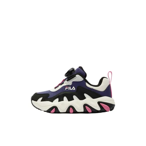 FILA KIDS BOA Slip-resistant Abrasion-resistant Low Top Детская беговая обувь Синий Черный Для детей 3-7 лет