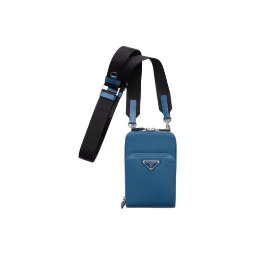 PRADA Saffiano Кожа Чехол для телефона Унисекс Синий