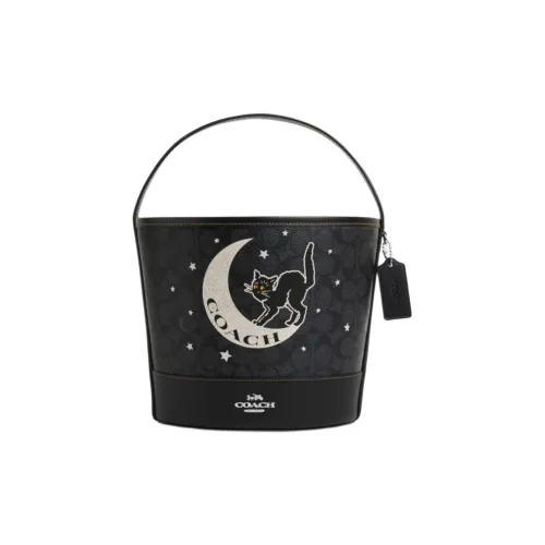 COACH Покрытый холст Маленькая сумка унисекс черного цвета