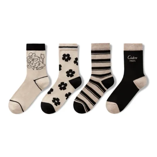 NAIER Носки Crew Женские 4 упаковки абстрактный узор Flowers