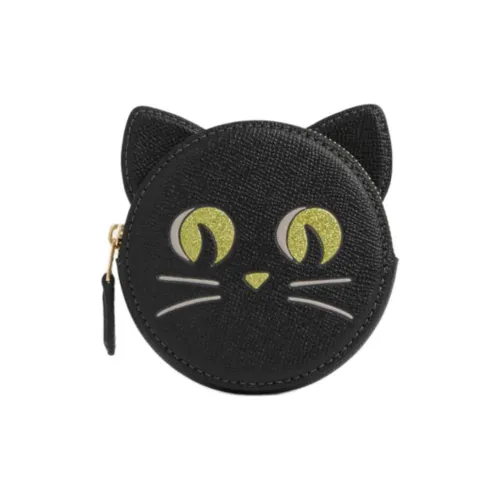 COACH GRAIN LEATHER Монетница Унисекс Золото Черный