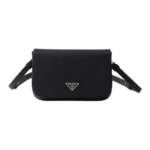 PRADA Сумка через плечо из кожи мини женская черная