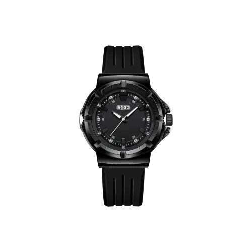 BOG3 Кварцевый механизм силиконовый ремешок унисекс черный циферблат