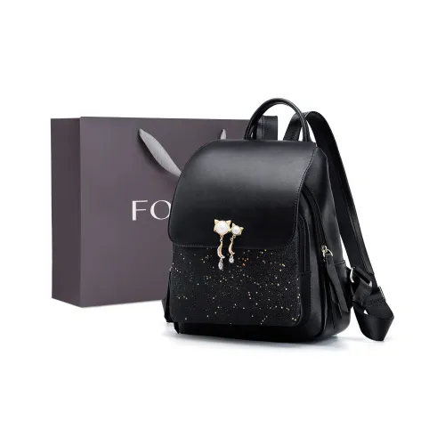 FOXER Коровья кожа Сумка Сумка через плечо Рюкзак Средний Женский Черный