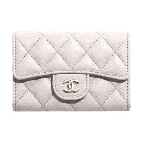 CHANEL Кожа с тиснением коровья кожа держатель для карт кошелек женский белый